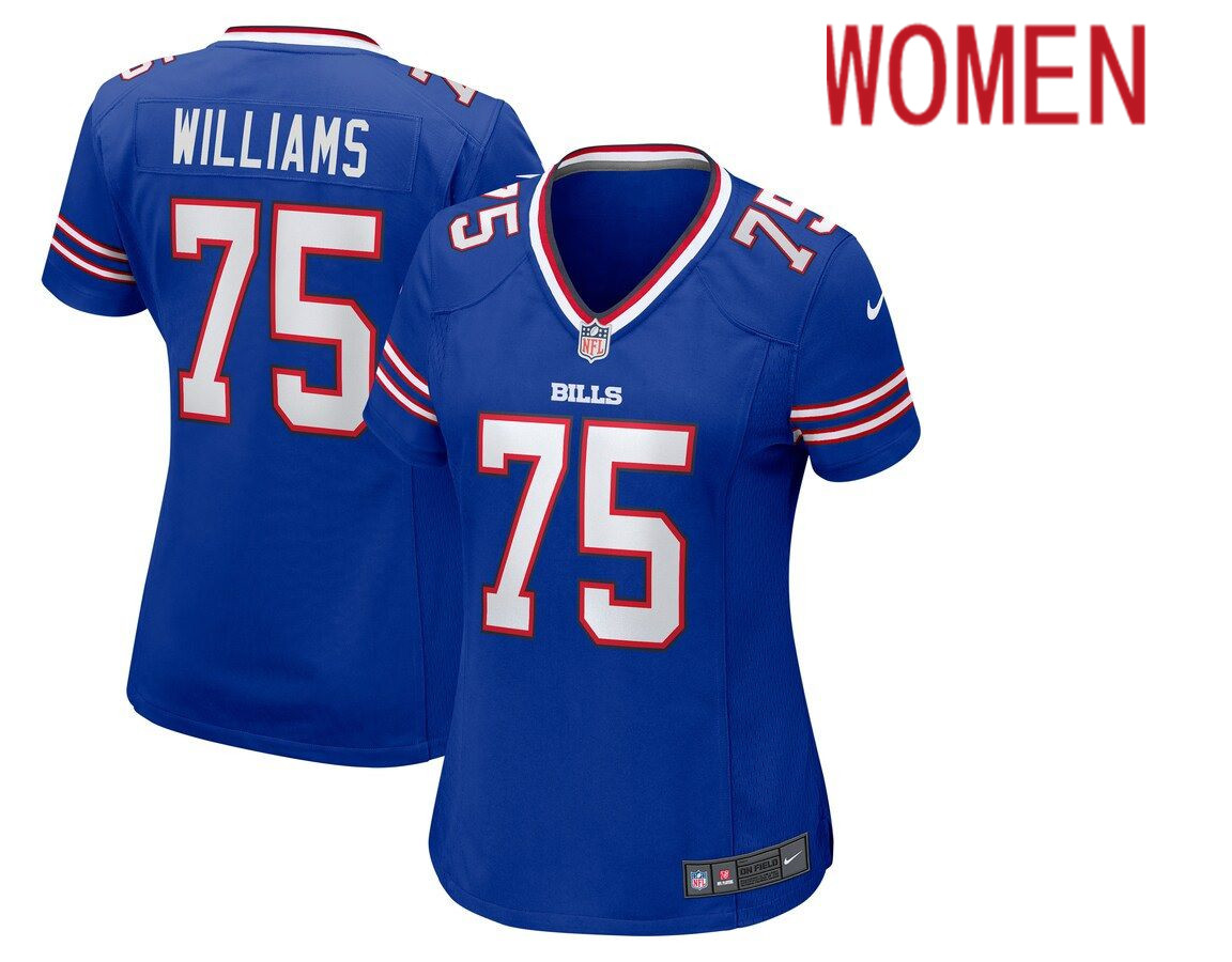 Women Buffalo Bills #75 Daryl Williams Nike Royal Game NFL Jersey->women nfl jersey->Women Jersey